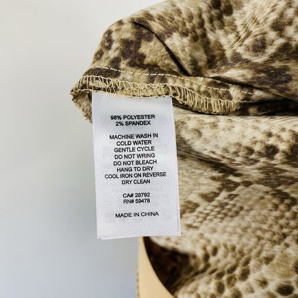 Rachel Zoe Size 6 Reptile Print Pull On Midi Skirt Tan Brown - Picture 4 of 4